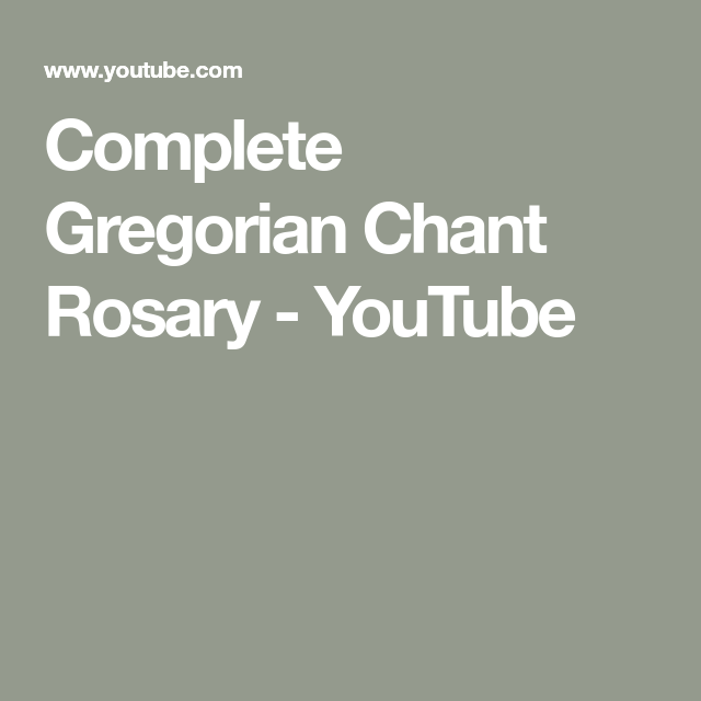 gregorian chant rosary music